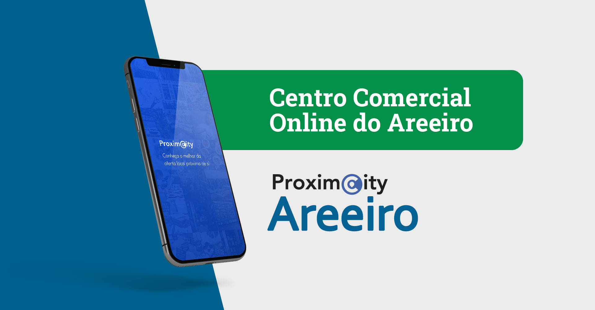 Smartphone que mostra no ecrã a ProximCity Areeiro